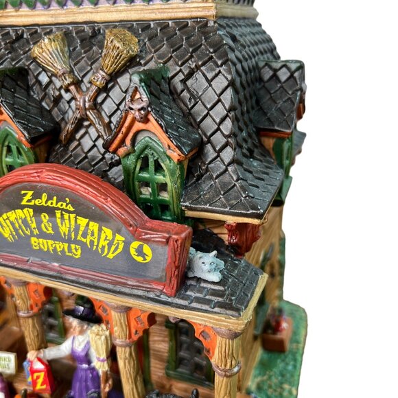 Lemax Zelda's Witch & Wizard Supply House Halloween Village WITH LIGHT WORKS - Picture 8 of 16